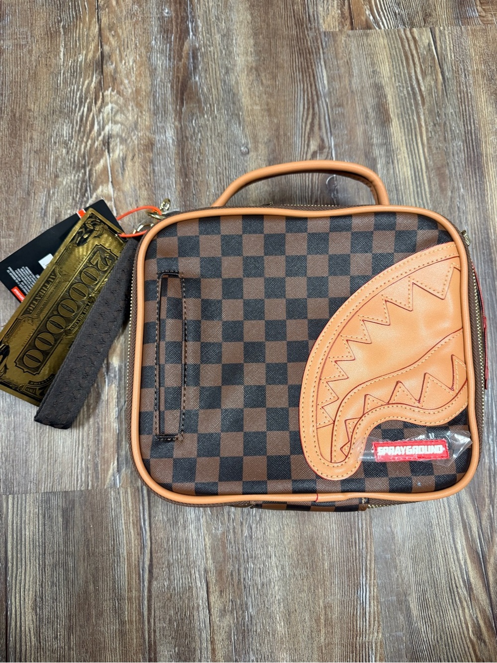 Brand new with tags Sprayground brown and beige checkered lunch box